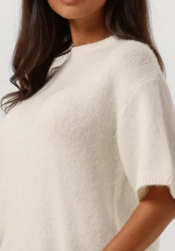 SECOND FEMALE trui wanda knit o-neck gebroken wit Outlet