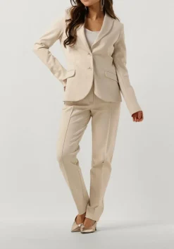 SUMMUM flared broek trousers punto milano gebroken wit Sale