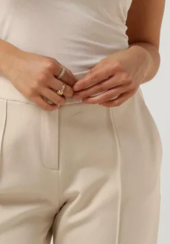 SUMMUM flared broek trousers punto milano gebroken wit Sale