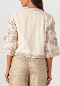 SUMMUM jack jacket tape embroidered gebroken wit New