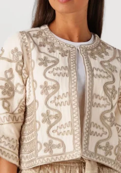 SUMMUM jack jacket tape embroidered gebroken wit New