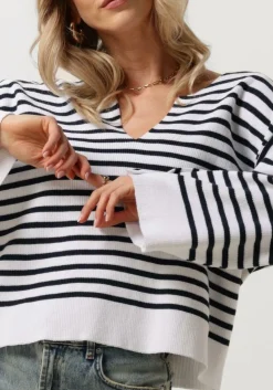 SUMMUM trui oversized sailor sweater nautical knit gebroken wit Sale