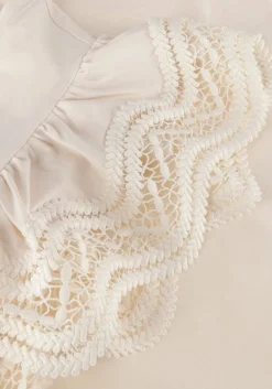 SUMMUM t-shirt jersey top tee with lace gebroken wit Hot