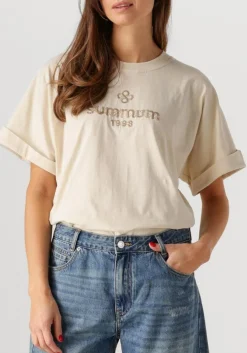 SUMMUM t-shirt boxy artwork tee gebroken wit