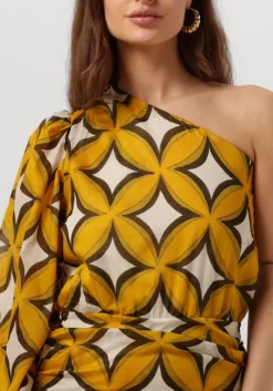 AMAYA AMSTERDAM gele mini jurk cherry dress geel New