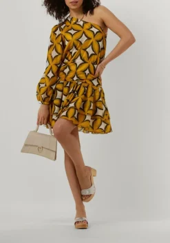 AMAYA AMSTERDAM gele mini jurk cherry dress geel New