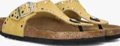 BIRKENSTOCK gele teenslippers gizeh rivet border geel Discount