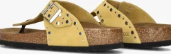 BIRKENSTOCK gele teenslippers gizeh rivet border geel Discount