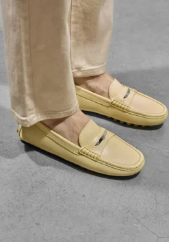 TOD'S gele mocassins gommino 22l baffo metallo geel Discount