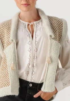 FORTE FORTE en gilet natte' tweed and boucle' knit vest goud Hot