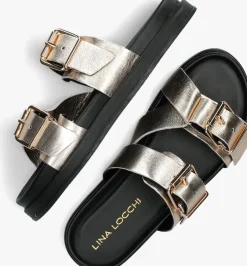 LINA LOCCHI en slippers led 2 band slipper dz goud
