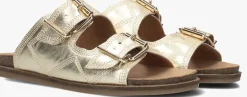 LINA LOCCHI en slippers led 2 band slipper met stiksels goud Best
