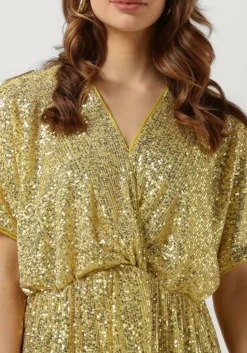 SECOND FEMALE en mini jurk shine on mini dress goud Outlet