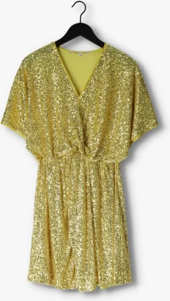 SECOND FEMALE en mini jurk shine on mini dress goud Outlet