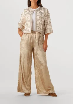SUMMUM en pantalon pants metallic lamee goud Discount