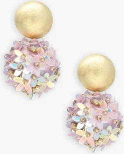 LOTT. GIOIELLI oorbellen sequin flower globe m goudkleurig Hot