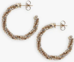 LOTT. GIOIELLI oorbellen twisted tennis creole m goudkleurig