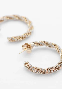 LOTT. GIOIELLI oorbellen twisted tennis creole m goudkleurig