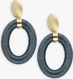 LOTT. GIOIELLI oorbellen oval with bead threated l goudkleurig