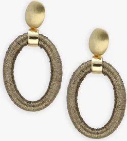 LOTT. GIOIELLI oorbellen oval with bead threated s goudkleurig Online