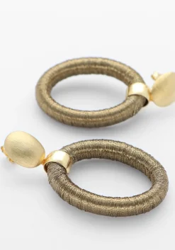 LOTT. GIOIELLI oorbellen oval with bead threated s goudkleurig Online