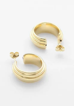 LOTT. GIOIELLI oorbellen bold striped creole s goudkleurig Outlet