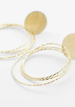 LOTT. GIOIELLI sieraad brushed round triple hoops glow m goudkleurig Sale