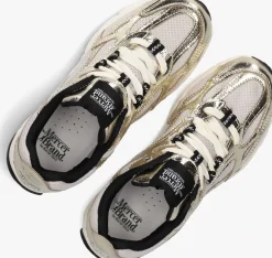 MERCER AMSTERDAM lage sneakers the re-run cracked goudkleurig Clearance