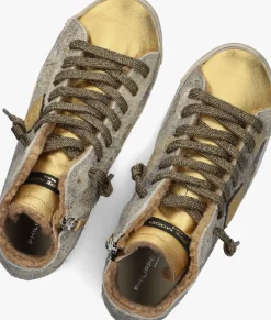 PHILIPPE MODEL hoge sneakers prsx high woman goudkleurig Clearance