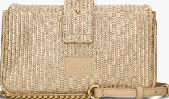 PINKO schoudertas love one mini slouchy goudkleurig