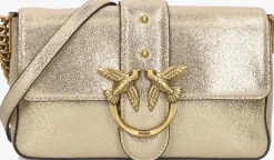 PINKO schoudertas love one mini slouchy goudkleurig Outlet