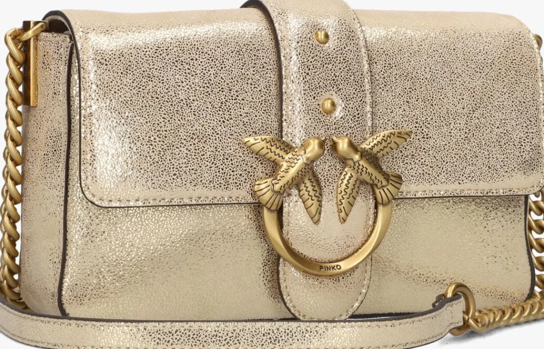PINKO schoudertas love one mini slouchy goudkleurig Outlet