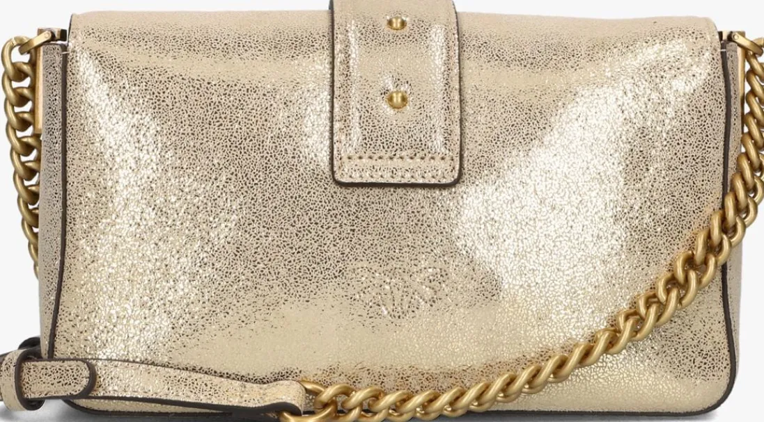 PINKO schoudertas love one mini slouchy goudkleurig Outlet