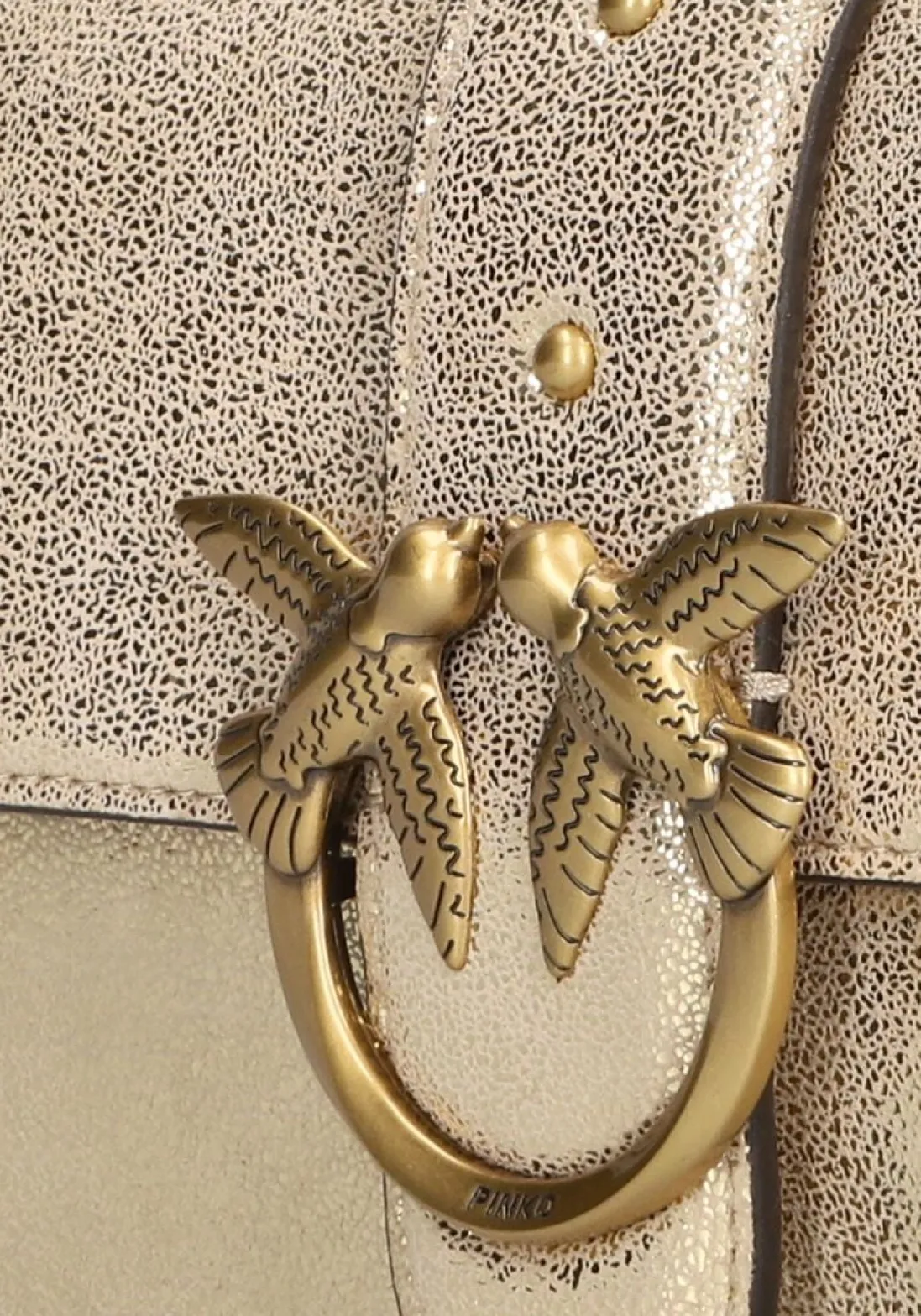 PINKO schoudertas love one mini slouchy goudkleurig Outlet