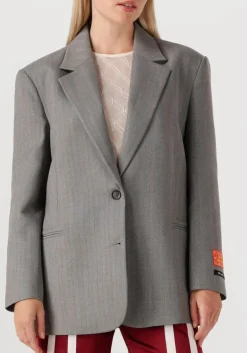 ALIX THE LABEL grijze blazer ladies woven classy grandad blazer grijs Outlet
