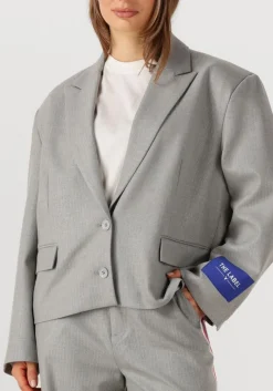 ALIX THE LABEL grijze blazer ladies woven coated herringbone blazer grijs Online
