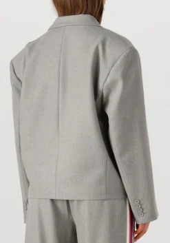 ALIX THE LABEL grijze blazer ladies woven coated herringbone blazer grijs Online