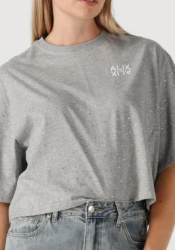 ALIX THE LABEL grijze blouses ladies knitted studded t-shirts grijs Hot