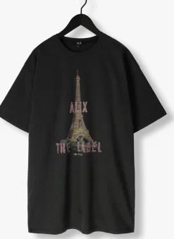 ALIX THE LABEL grijze mini jurk ladies knitted paris t-shirt dress grijs Clearance