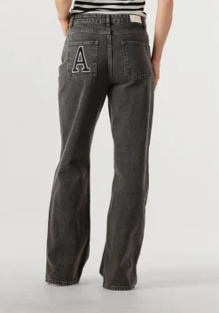 ALIX THE LABEL grijze straight leg jeans ladies woven relaxed denim pants grijs Best