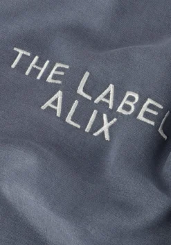 ALIX THE LABEL grijze t-shirt ladies knitted flowy cropped tshirt grijs