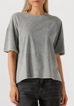 ALIX THE LABEL grijze t-shirt ladies knitted print t-shirt grijs Clearance