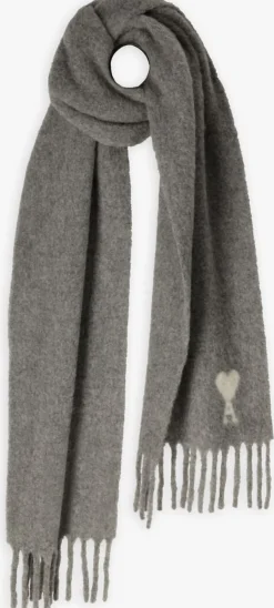 AMI PARIS grijze sjaal sf673 laine grijs