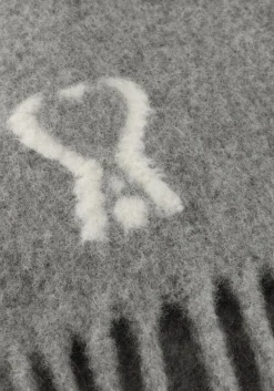 AMI PARIS grijze sjaal sf673 laine grijs