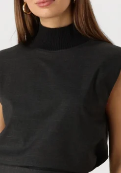CO'COUTURE grijze gilet kaya rib turtleneck vest grijs Discount
