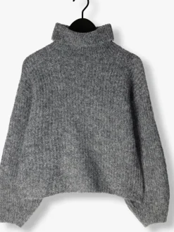 CO'COUTURE grijze trui coralie roll knit grijs