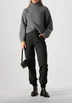 CO'COUTURE grijze trui coralie roll knit grijs