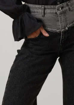 CO'COUTURE grijze wide jeans grey mix block long jeans grijs Online