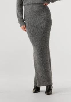 DANTE6 grijze maxirok suzy knitted long skirt grijs Sale