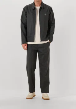 FILLING PIECES grijze overshirts coach jacket twill wool grijs